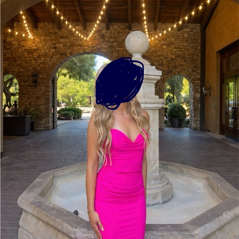 La Femme Hot Pink Prom Dress